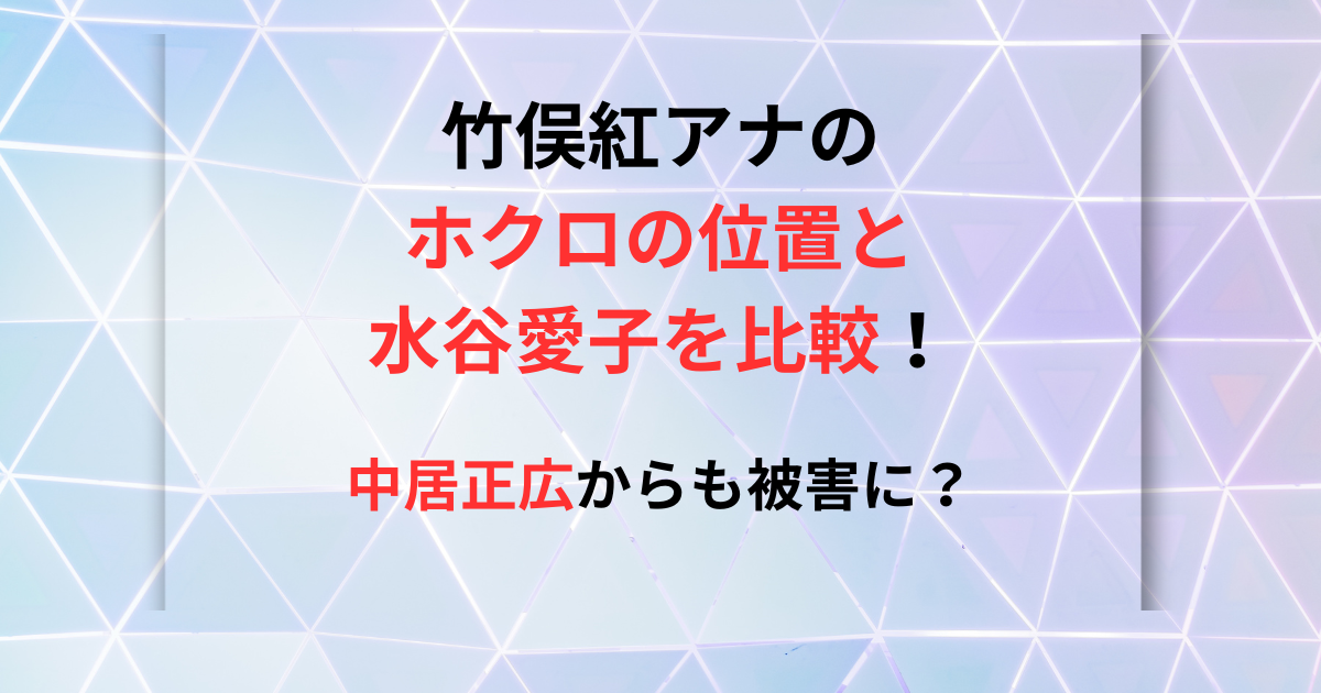 竹俣紅アナのホクロの位置の記事